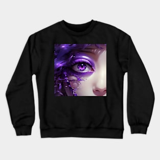 Closeup of a purple eye Crewneck Sweatshirt